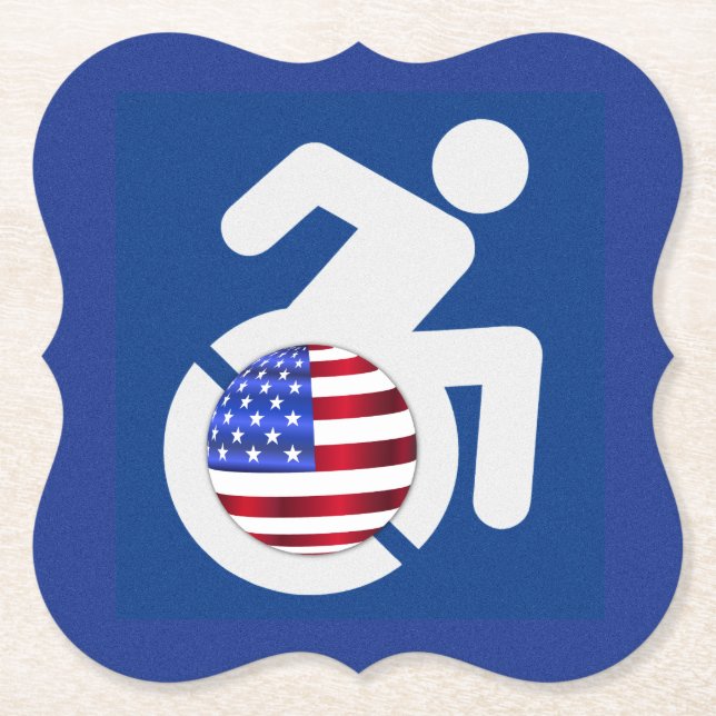 Porta-copo De Papel EUA Handicapped (Frente)