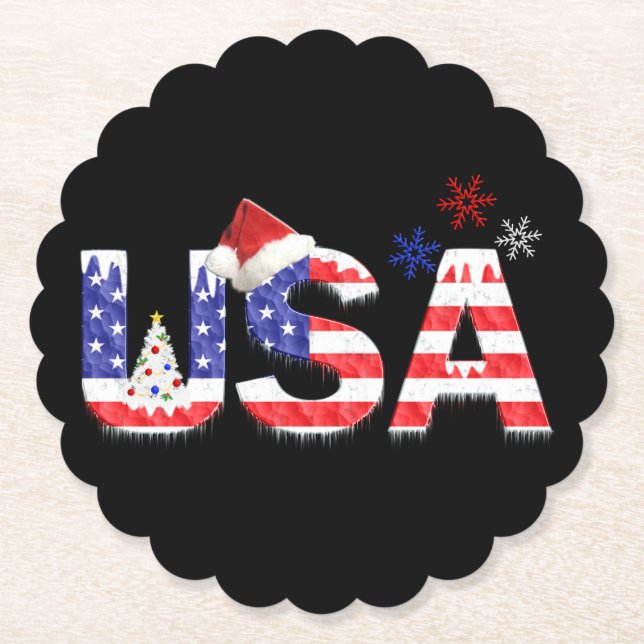 Porta-copo De Papel EUA para o Natal (Frente)