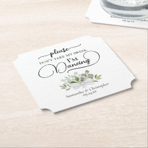 Porta-copo De Papel Eucalyptus Buquê Não tome meu casamento com bebida