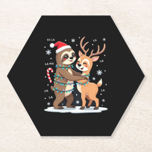 Porta-copo De Papel Fa La Llama Xmas Lights Sloth Riding Llama Chri