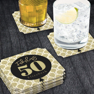 Porta-copo De Papel Fabuloso 50 anos Dourados
