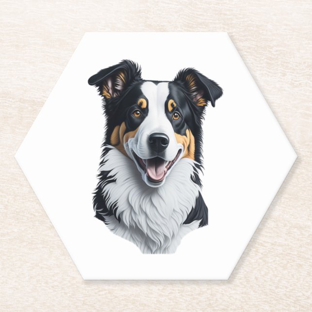 Porta-copo De Papel Face de Border Collie (Frente)
