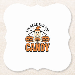 Porta-copo De Papel Fantasma de Halloween Aqui Para O Doce Fofo Vintag