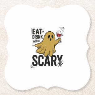 Porta-copo De Papel Fantasma de Halloween Coma Beba e Seja Assustador 