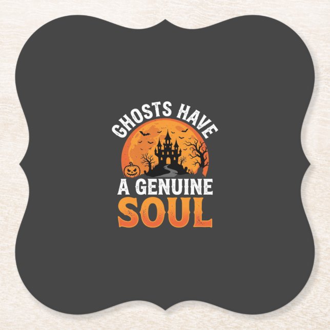 Porta-copo De Papel Fantasmas de Halloween Têm um Design de Alma Genuí (Frente)