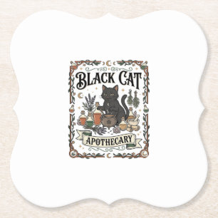 Porta-copo De Papel Farmácia de Gato Preto Bruxa Mística Apothecary