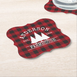 Porta-copo De Papel Farmhouse Red Buffalo - Xadrez