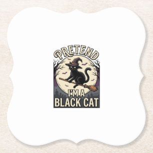 Porta-copo De Papel Fato de Gata Preta Vintage Halloween Bruxa Gata Ca