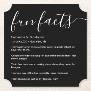 Porta-copo De Papel Fatos divertidos listados Preto e Branco Personali