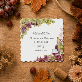 Porta-copo De Papel Favor de jantar Chic Wine and Dine