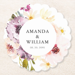 Porta-copo De Papel Favor de Porta copos de Papel Floral Personalizado