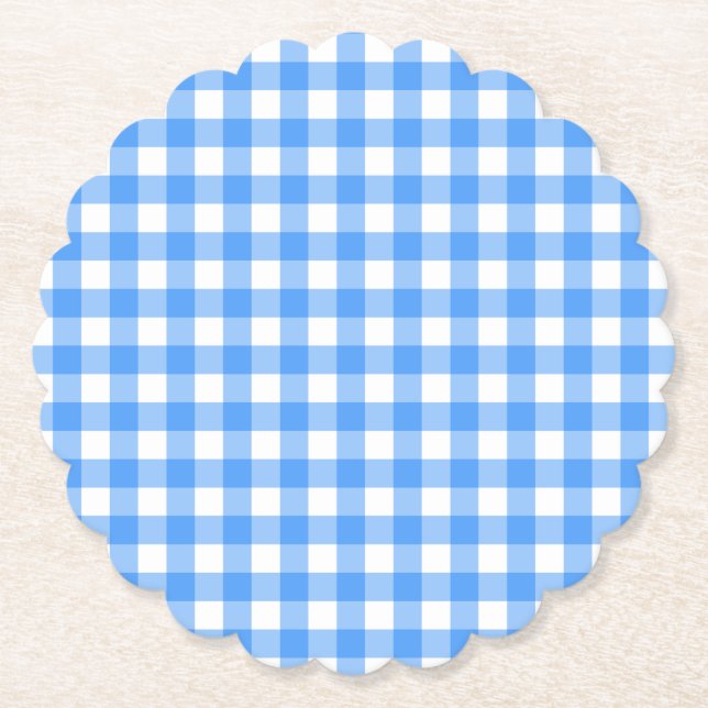 Porta-copo De Papel Faye e Lauren Blue2 Gingham (Frente)