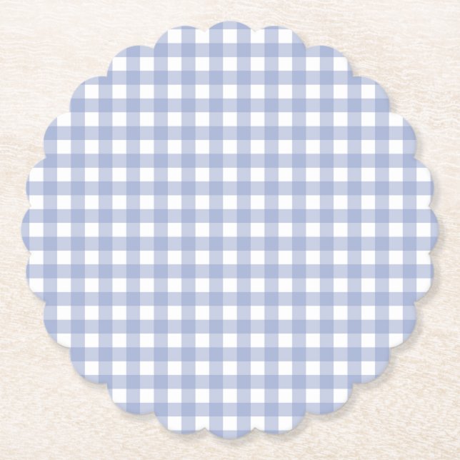 Porta-copo De Papel Faye e Lauren Light Blue2 Gingham (Frente)