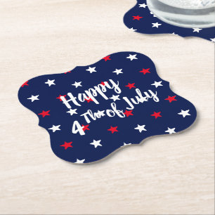 Porta-copo De Papel Feliz 4 de julho, estrelas azuis marinhos vermelha