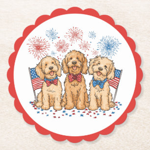 Porta-copo De Papel Feliz 4 De Julho, Fogos De Artifício De Cães De Go