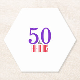 Porta-copo De Papel Feliz 50ª festa de aniversário fabulosa