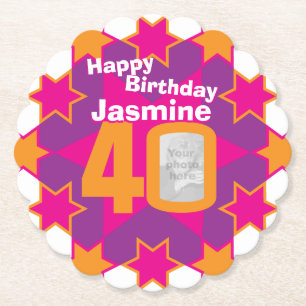 Porta-copo De Papel Feliz aniversário, 40ª portas copos de papel para 