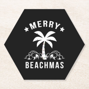 Porta-copo De Papel Feliz Beachmas Palm Tree Natal