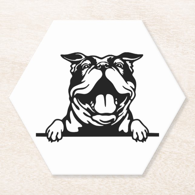 Porta-copo De Papel Feliz Buldogue Engraçado (Frente)