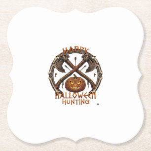 Porta-copo De Papel Feliz Caça de Halloween Abóbora Machados Cruzados 