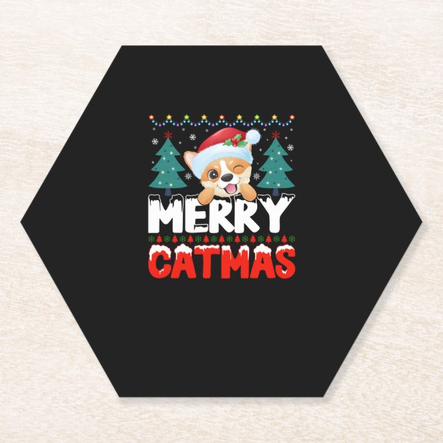 Porta-copo De Papel Feliz Catmas (Frente)