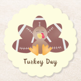 Porta-copo De Papel Feliz Dia da Turquia - Penas de Futebol