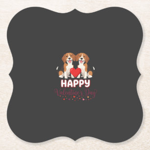 Porta-copo De Papel Feliz Dia dos Namorados Casal Beagle