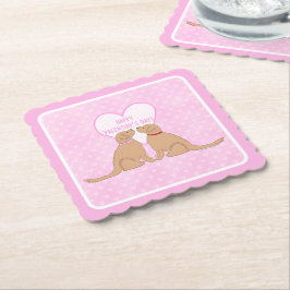Porta-copo De Papel Feliz Dia dos Namorados Golden Dogs Flat Card