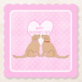 Porta-copo De Papel Feliz Dia dos Namorados Golden Dogs Flat Card