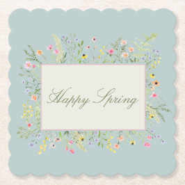 Porta-copo De Papel Feliz Flor de Água-Marinha Primavera
