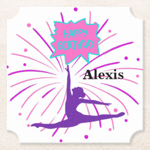 Porta-copo De Papel Feliz ginástica de aniversário Personalizada