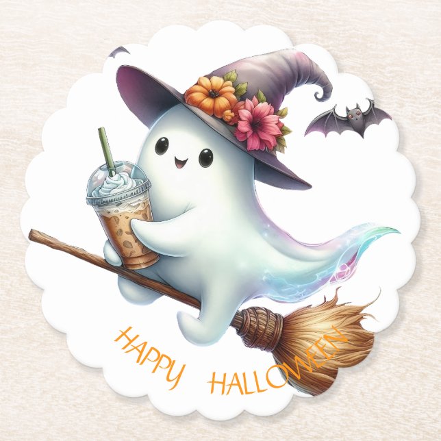 Porta-copo De Papel Feliz Halloween Assustador (Frente)