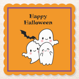 Porta-copo De Papel Feliz Halloween Ghost Bat Orange Purple
