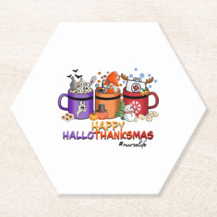 Porta-copo De Papel feliz halloween graças a enfermeira engraçada de n