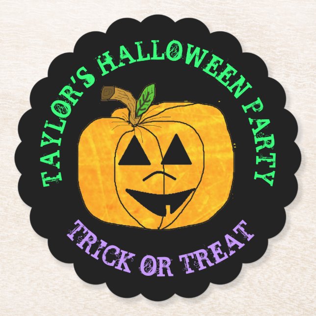 Porta-copo De Papel Feliz Halloween Personalizado DescartávelCoasters (Frente)