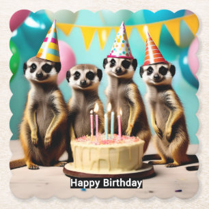 Porta-copo De Papel Feliz Meerkat Birthday,