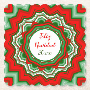 Porta-copo De Papel Feliz Natal Feliz Navidad Vermelho Branco Verde