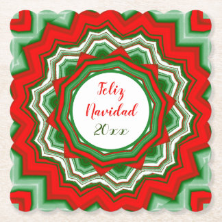 Porta-copo De Papel Feliz Natal Feliz Navidad Vermelho Branco Verde