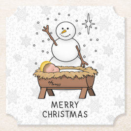 Porta-copo De Papel Feliz Natal Natividade Bebê Jesus Snowman