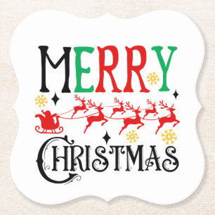 Porta-copo De Papel Feliz Natal Papais noeis Sleigh-61049 T-Shirt Hood