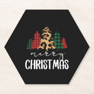 Porta-copo De Papel Feliz Natal Svg Leopard Tree