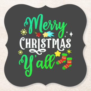 Porta-copo De Papel Feliz Natal Y'all-85918