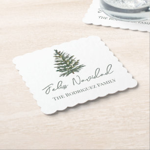 Porta-copo De Papel Feliz Navidad-Feliz Árvore de Natal e Luzes