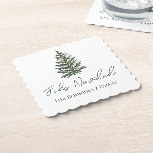 Porta-copo De Papel Feliz Navidad-Feliz Árvore de Natal e Luzes (Angular)