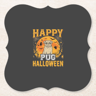 Porta-copo De Papel Feliz Pug Desenho de Cachorro Assustador de Hallow