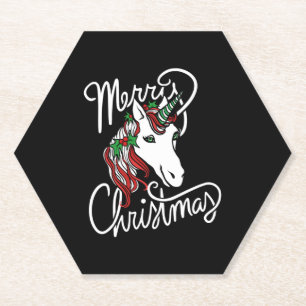 Porta-copo De Papel feliz unicórnio de natal