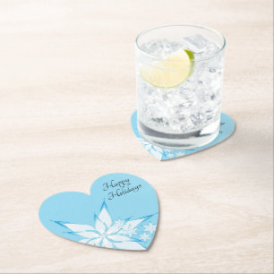 Porta-copo De Papel Felizes Feriados com Arte em Floco de Neve