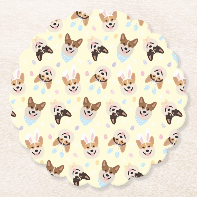 Porta-copo De Papel Felz pascoa Pembroke Welsh Corgi (Frente)