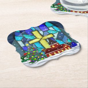 Porta-copo De Papel Feriado Católico de Snowglobe