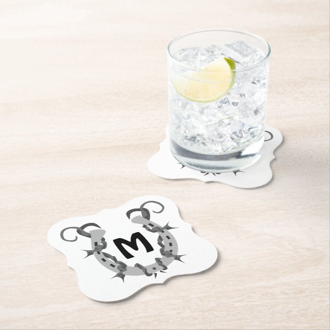 Porta-copo De Papel Ferradura enrolada em Monograma de Fios-Barbed (Insitu)